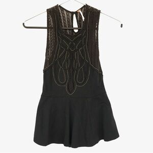 Free People Embellished Swing Peplum Tank Top